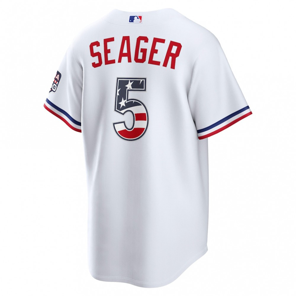 Corey Seager Texas Rangers USA 250 Fourth of July Home Stadium Jersey - White-Pro Kit Vault | Brand New 26/27 Sports Jerseys